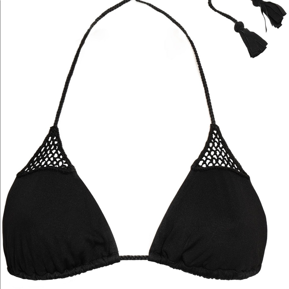 Eberjey Devi Triangle Bikini Top Black Size XL